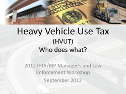 Heavy Vehicle Use Tax Who does what?
