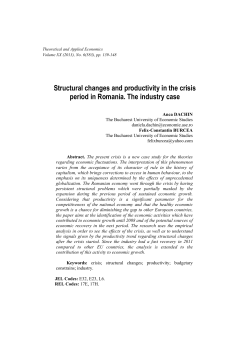 Structural changes and productivity in the crisis period in Romania