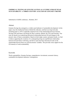EMPIRICAL TESTING OF GENUINE SAVINGS AS