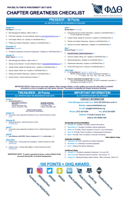 Chapter Greatness Checklist - Phi Delta Theta Fraternity