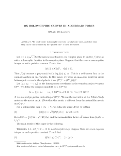 ON HOLOMORPHIC CURVES IN ALGEBRAIC TORUS 1