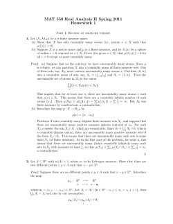 MAT 550 Real Analysis II Spring 2011 Homework 1