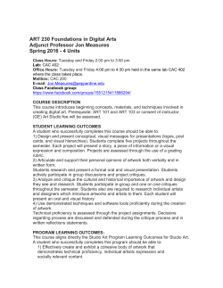 ART 230 Foundations in Digital Arts