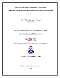 Disaster Risk Reduction Strategies in Preparedness: A case study of
