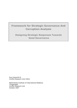 Framework for Strategic Governance And Corruption