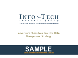 Move from Chaos to a Realistic Data Management Strategy