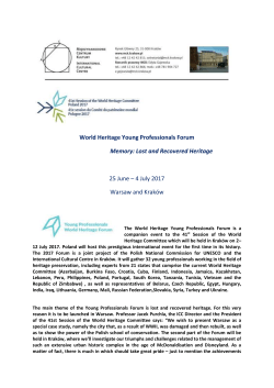 Press release_World Heritage Young Professionals Forum 2017_06_21