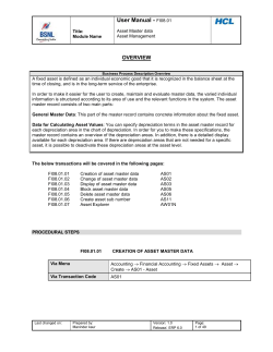 Asset Master data