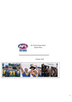 AFL Victoria Player Points System Policy October 2016