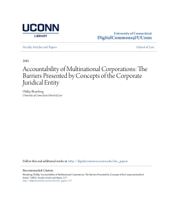 Accountability of Multinational Corporations: The Barriers Presented