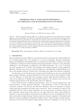 modeling input allocative efficiency via distance and quasi