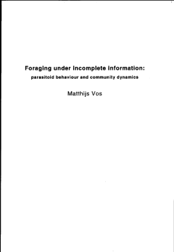 Foraging under incomplete information - Wageningen UR E