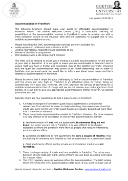 Accommodation in Frankfurt The following brochure should make
