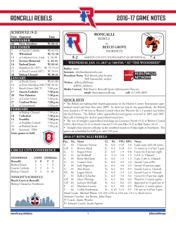 Pre-Game Notes - Roncalli High School