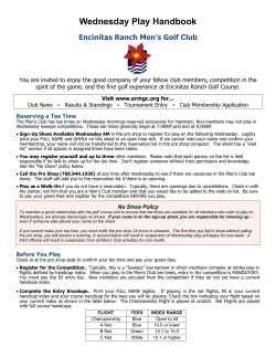 Wednesday Play Handbook - Encinitas Ranch Men`s Golf Club