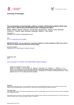 The periodontium of periodontitis patients contains citrullinated
