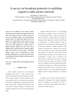 A survey on broadcast protocols in multihop cognitive radio ad hoc