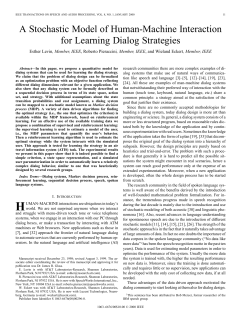 A stochastic model of human-machine interaction for learning dialog