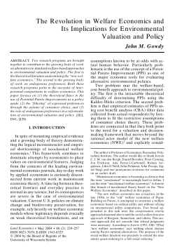 The Revolution in Welfare Economics and Its Implications
