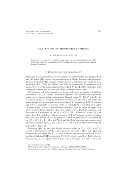 255 VARIATIONS ON BROWDER`S THEOREM 1. Introduction and