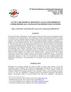Acute Care Hospital Resource Allocation Problem Under Sesmically