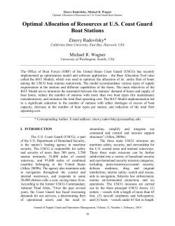 Optimal Allocation of Resources at U.S. Coast Guard Boat Stations