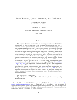 Firms` Finance, Cyclical Sensitivity, and the Role