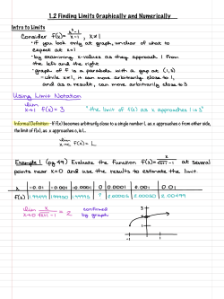 1.2 Finding Limits Graphically and Numerically