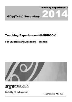 Faculty of Education - Victoria University of Wellington