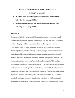 a case study in evolutionary contingency