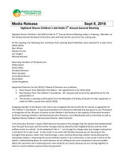 Highland Shores Holds Annual General Meeting