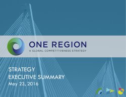 One Region Strategy Executive Summary 5-23-16