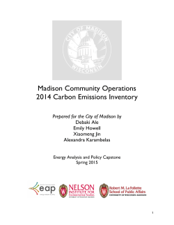 Madison Community Operations 2014 Carbon Emissions Inventory