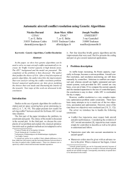 Automatic aircraft conflict resolution using Genetic Algorithms