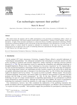 Can technologies represent their publics?