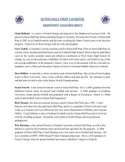 SETON HALL PREP LACROSSE ASSISTANT COACHES BIO`S