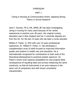 SYMPOSIUM PART 1 Caring in Nursing as