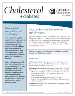 Cholesterol - Canadian Diabetes Guidelines