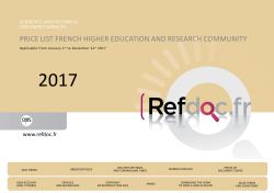 PRICE LIST FRENCH HIgHER EDUCATION AND