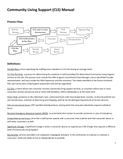 Community Living Support (CLS) Manual Process Flow: Definitions
