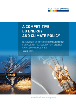 A COMPETITIVE EU ENERGY AND CLIMATE POLICY
