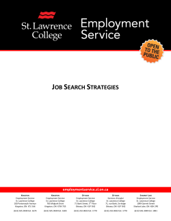 job search strategies - St. Lawrence College Employment Service