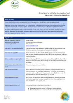 Moffat Large Grant Application Guidelines
