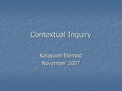 Contextual Design - University of Calgary