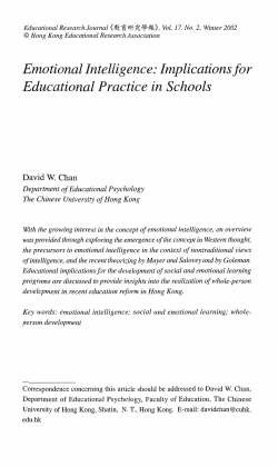 Emotional Intelligence: Implications for Educational Practice