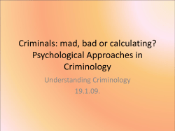 Criminals: mad, bad or calculating?