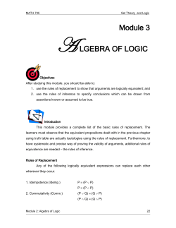 Algebra of Propositions