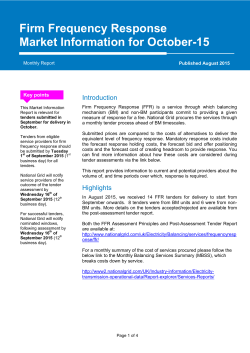 Firm Frequency Response Market Information for