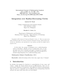 Integration over Radius-Decreasing Circles 1 Introduction