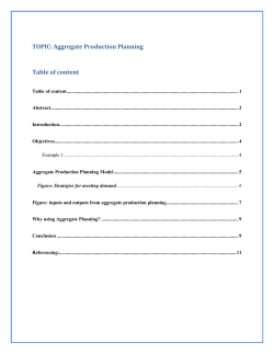 Aggregate Production Planning Model